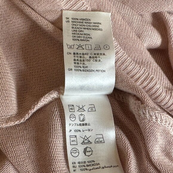 H&M Divided Round Neck Long Sleeve Knit Tunic Sweater, Blush Pink Women's 10 - Picture 11 of 11